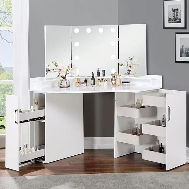 Furniture of America Lorybelle Vanity Table FOA-DK5134WH-PK