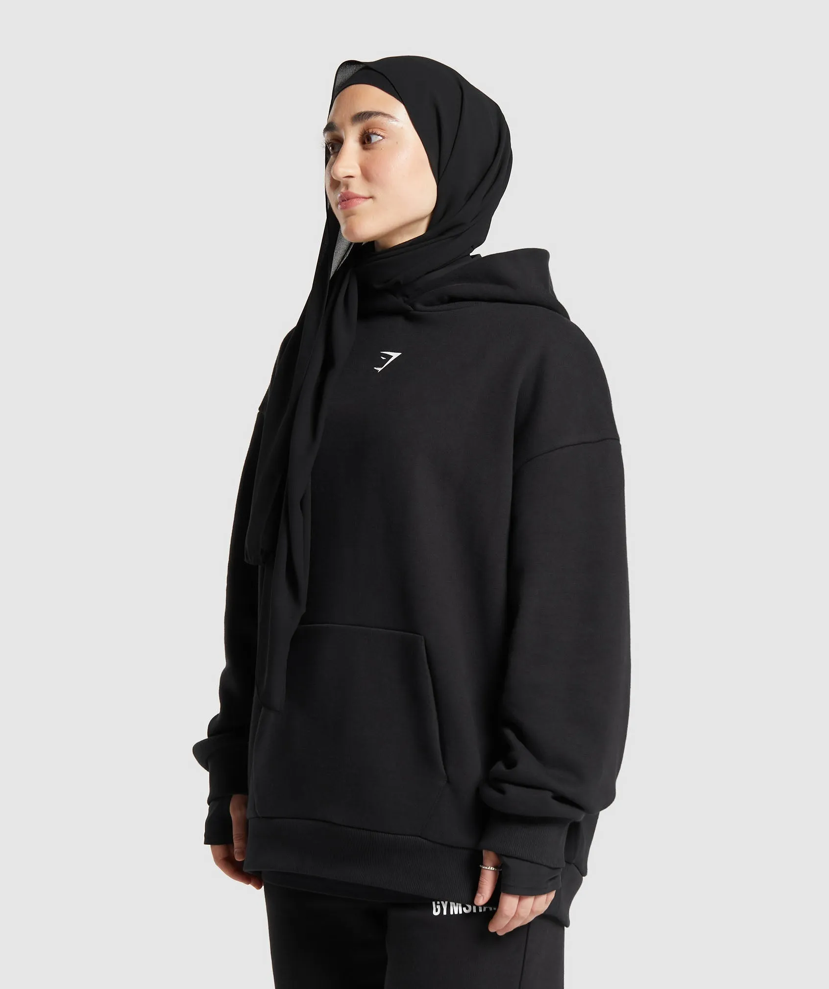 GS X Leana Deeb Oversized Graphic Hoodie - Black