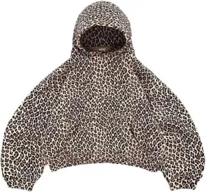 heyheyshine Oversized Leopard Print Hoodie Y2K Camo Zipper Cardigan