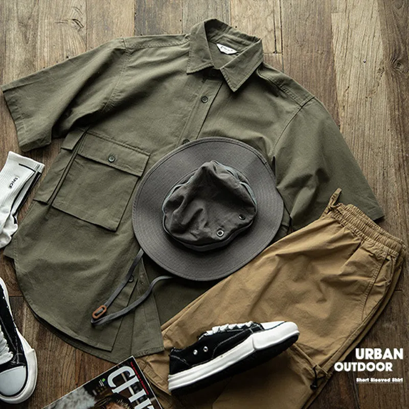 JAPANESE OUTDOOR FUNCTIONAL TOPS MILITARY GREEN SHIRT