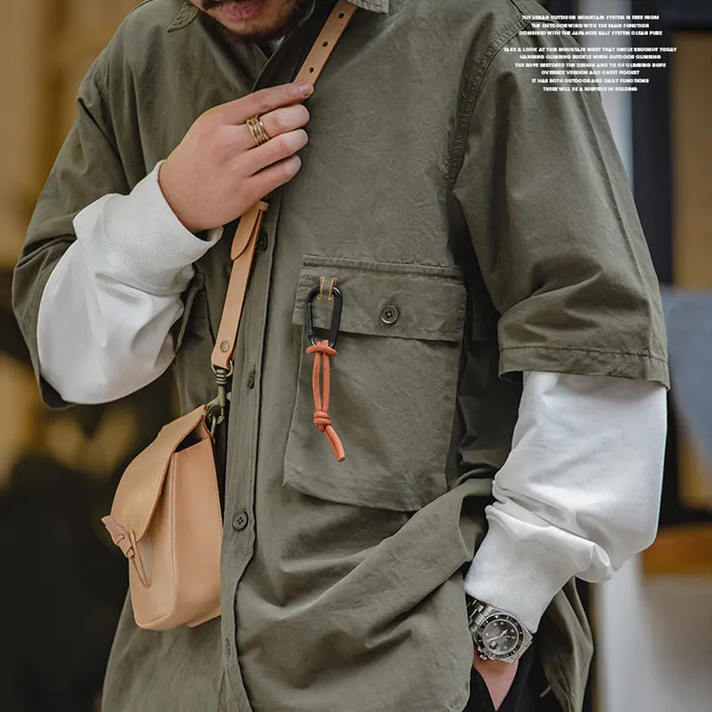 JAPANESE OUTDOOR FUNCTIONAL TOPS MILITARY GREEN SHIRT