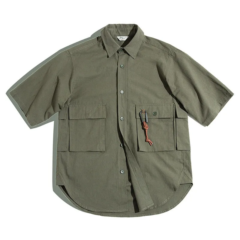 JAPANESE OUTDOOR FUNCTIONAL TOPS MILITARY GREEN SHIRT