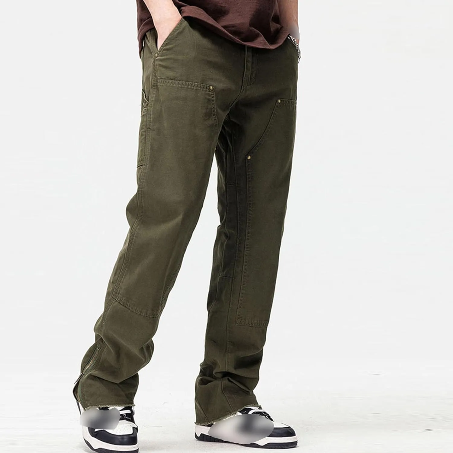 JEShifangjiusu Mens Pants Cargo Joggers Sweatpants Cotton Elastic Waist Trousers Casual Slim Fit Chino Trousers With Pockets