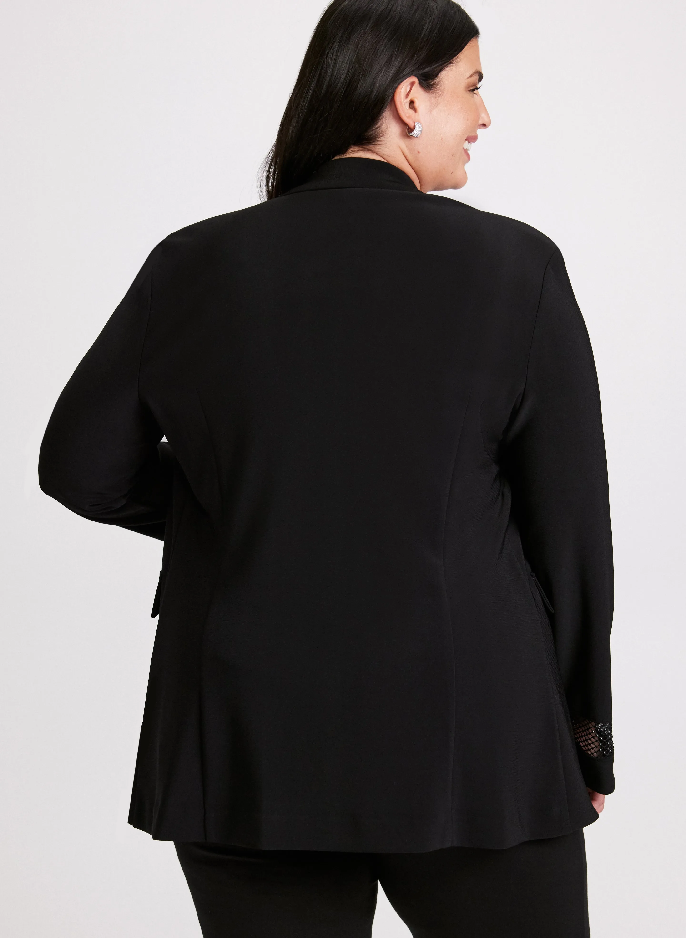 Joseph Ribkoff - Beaded Mesh Insert Jacket