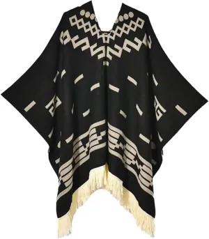 JXVX Alpaca Wool Poncho mexican ponchos for men Spaghetti Western Hippie Poncho Cowboy Pancho Costume Sweater Cloak