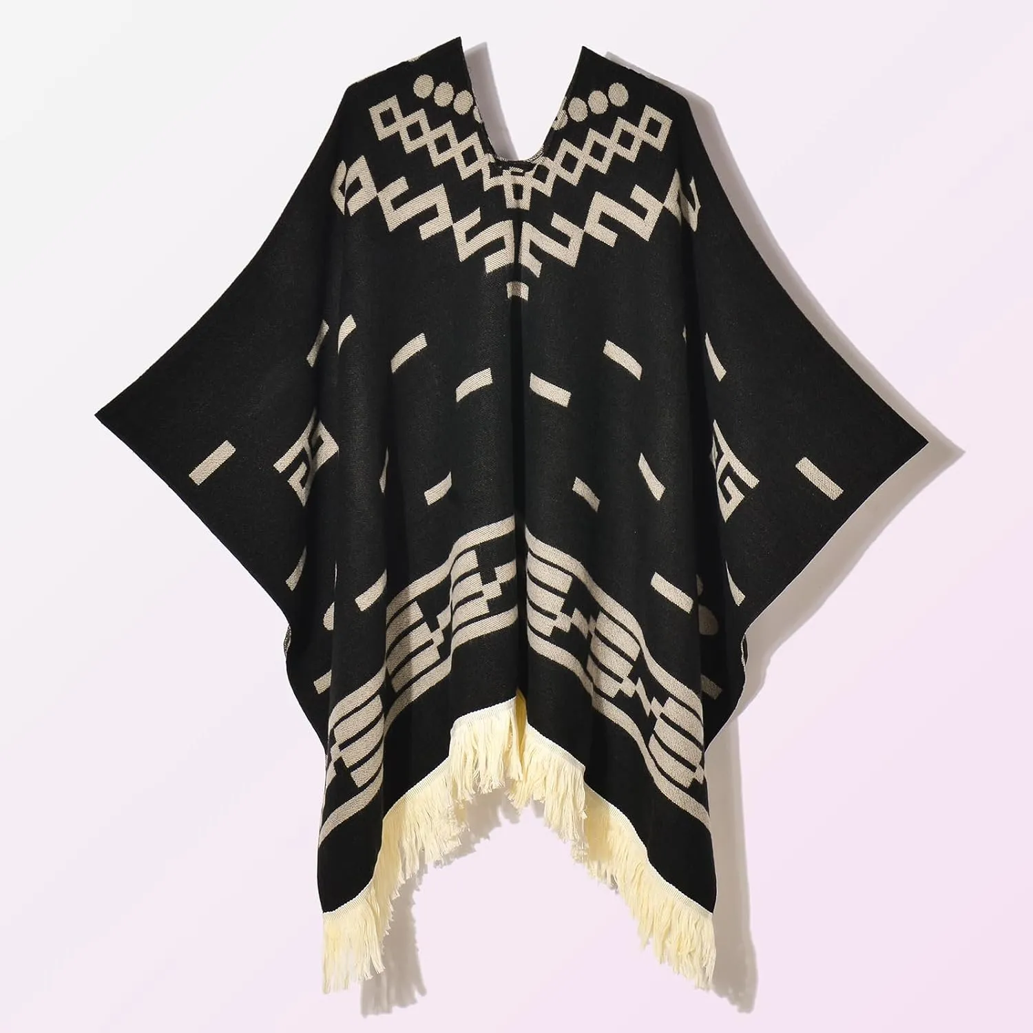 JXVX Alpaca Wool Poncho mexican ponchos for men Spaghetti Western Hippie Poncho Cowboy Pancho Costume Sweater Cloak