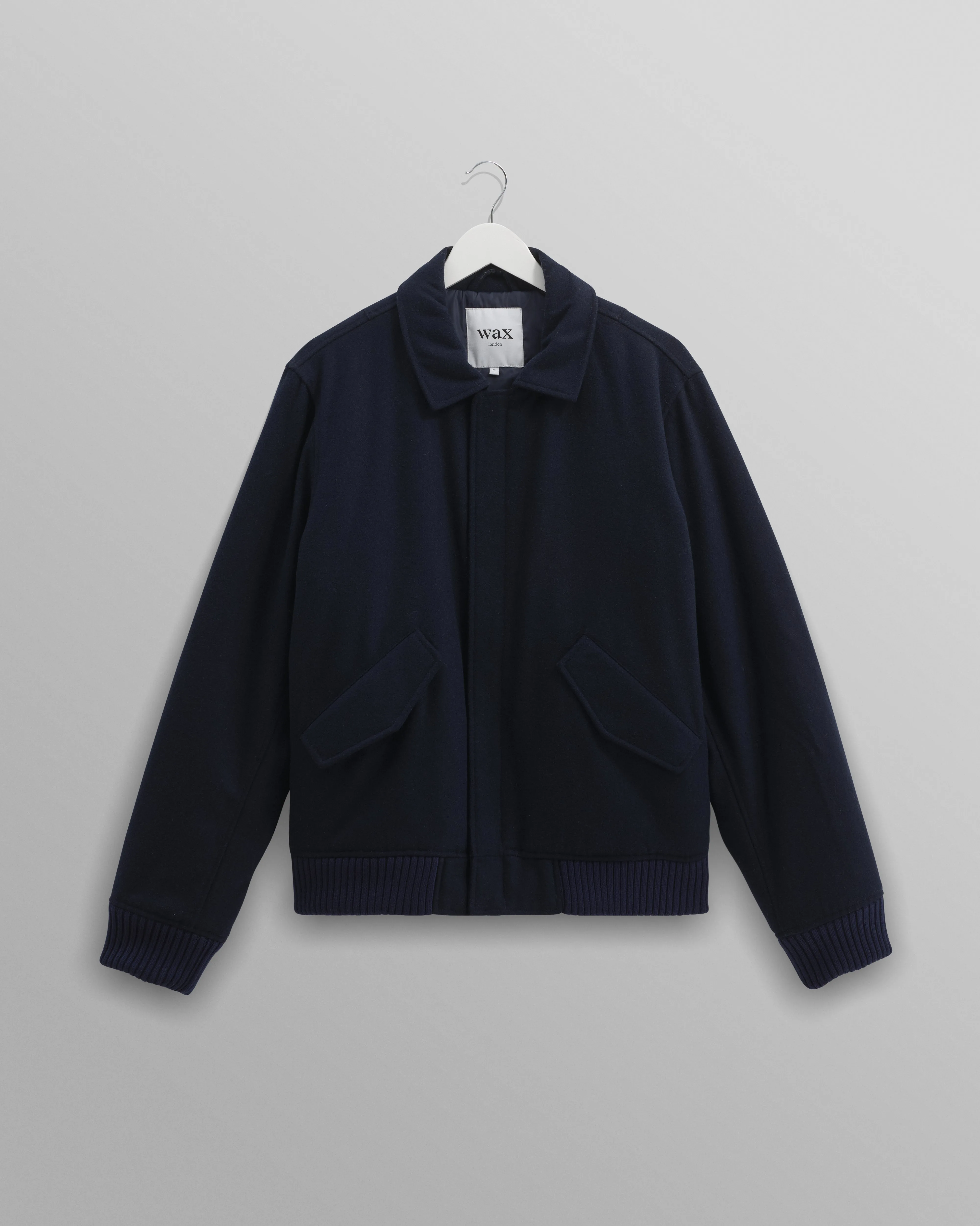 Knoll - Navy Wool Bomber Jacket
