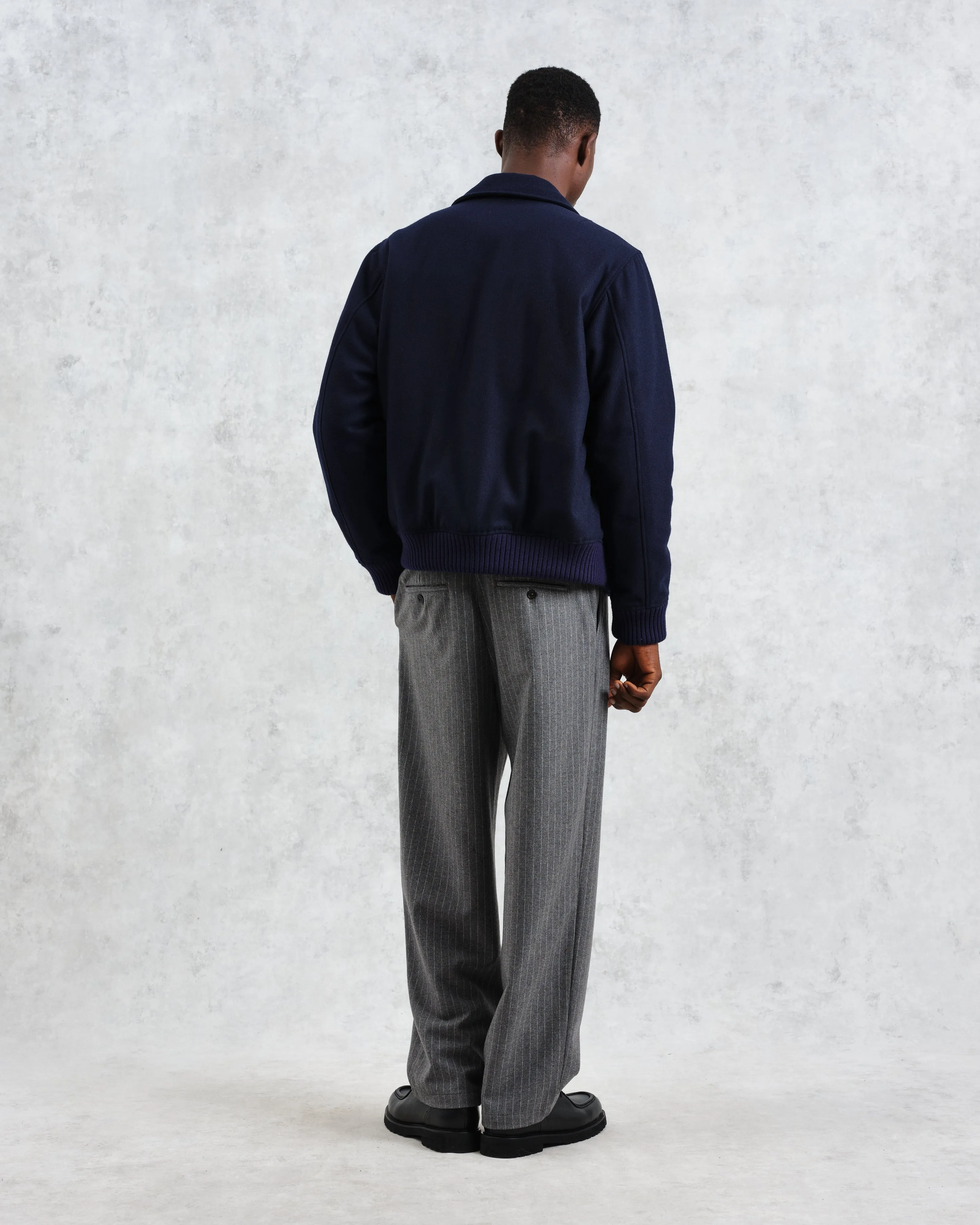 Knoll - Navy Wool Bomber Jacket