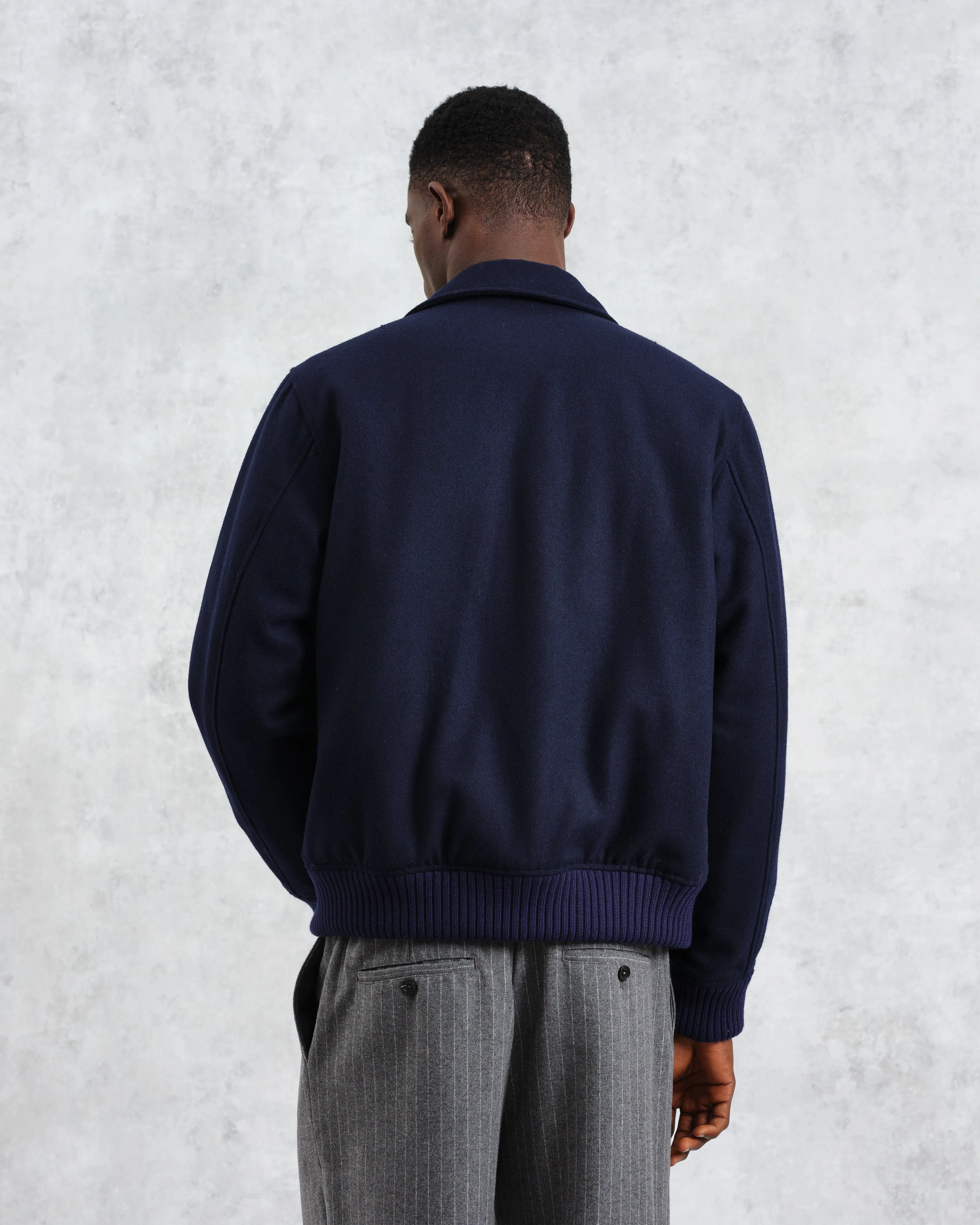 Knoll - Navy Wool Bomber Jacket
