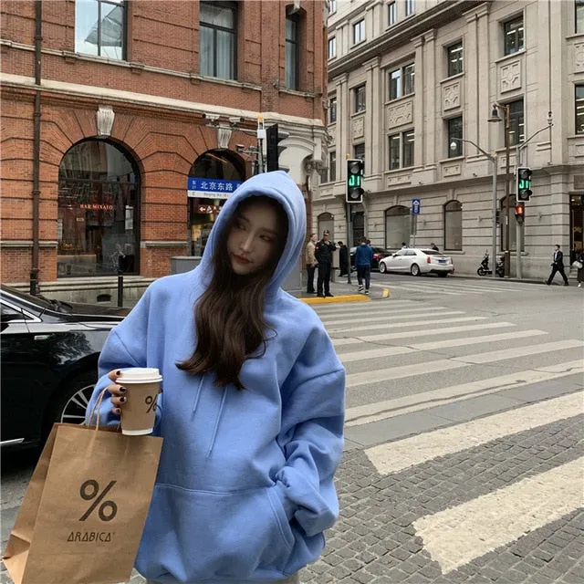 [Korean Style] Kathie Solid Color Oversized Hoodie