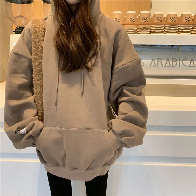 [Korean Style] Kathie Solid Color Oversized Hoodie