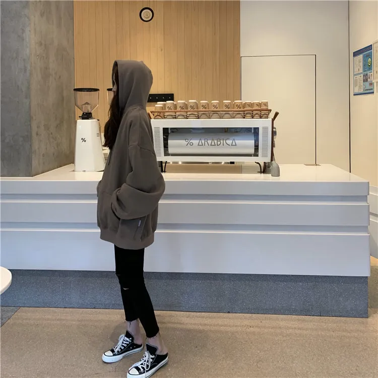 [Korean Style] Kathie Solid Color Oversized Hoodie