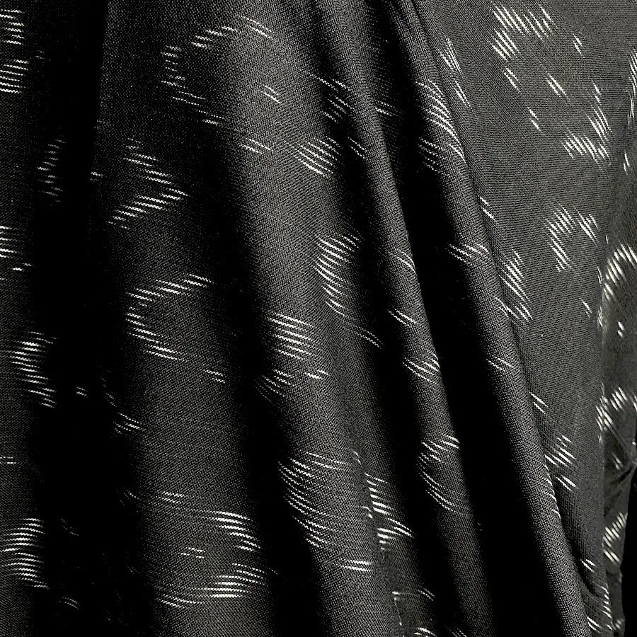 Last of this, Black/White Cotton Subtle Ikat, Handloom from India, By the Yard  #TK-35