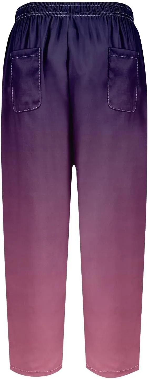 LCMTWX Cotton Linen Pants Women Casual Drawstring Pants Capri Pants 2025 Pants with Pockets Wide Leg Cropped Pants Womens