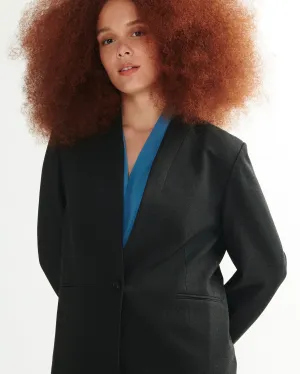 Lennox Collarless Ponte Blazer - Graphite