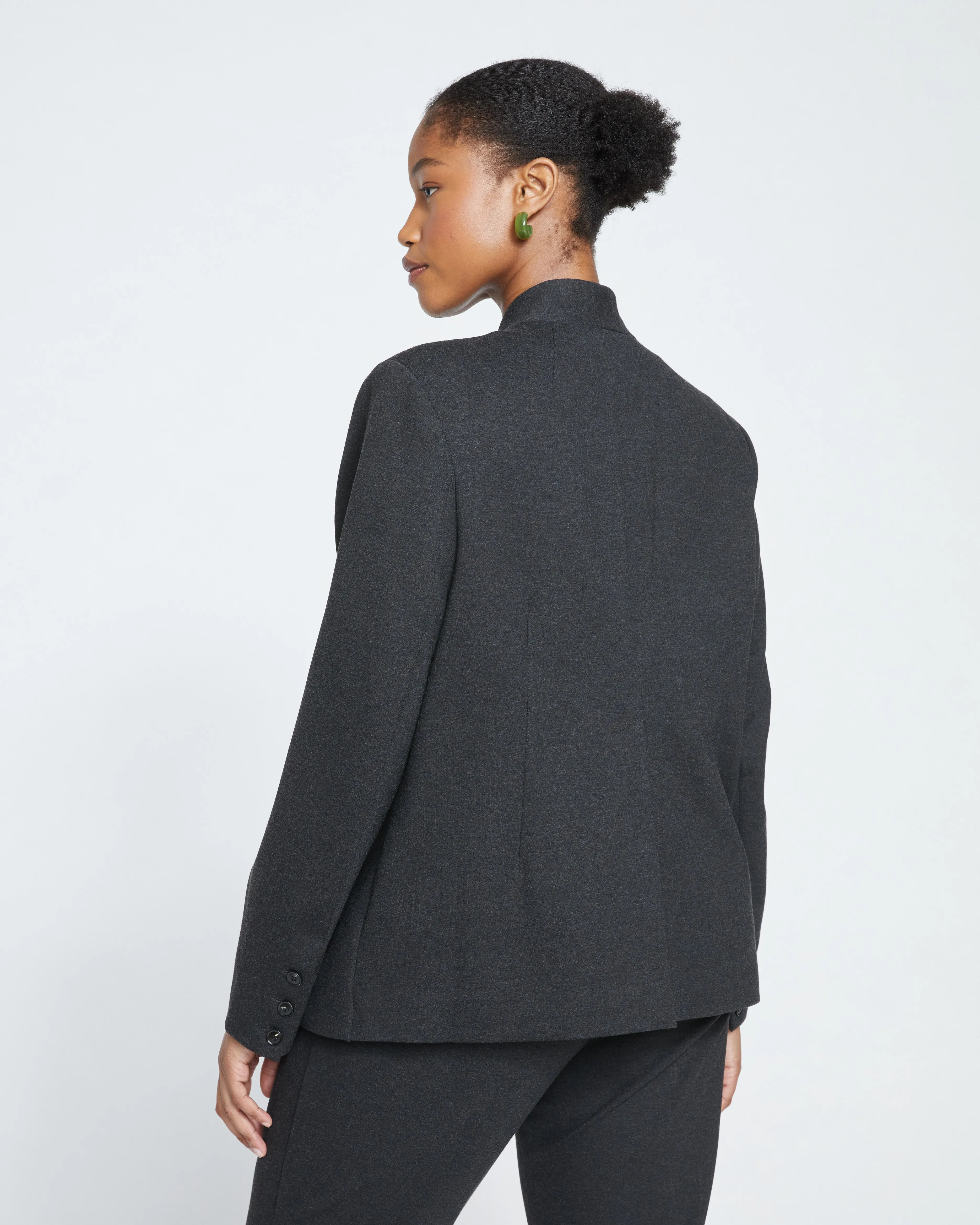 Lennox Collarless Ponte Blazer - Graphite