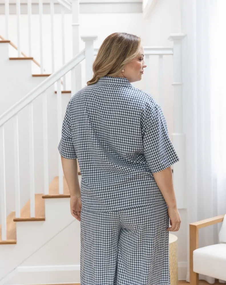 Lexie Shirt - Navy Gingham