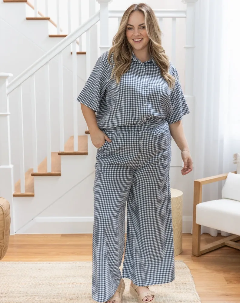 Lexie Shirt - Navy Gingham