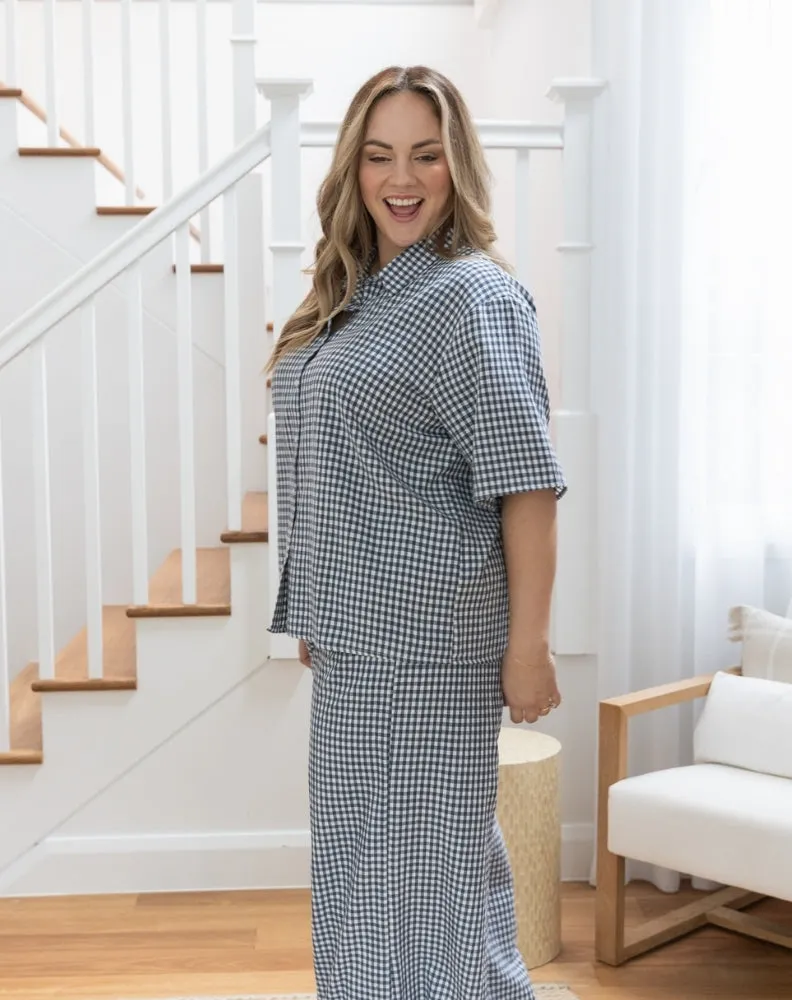 Lexie Shirt - Navy Gingham