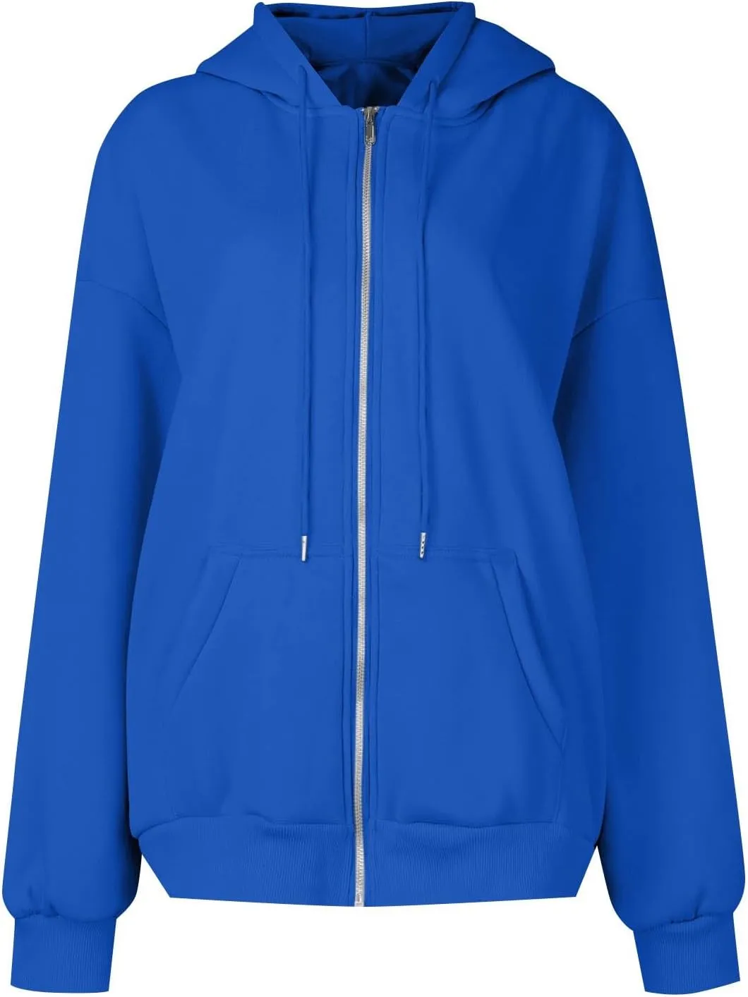 Lightweight Hoodies for Plus Size Women Zip Up 3x Long Sleeve Sweatshirt Jackets Loose Casual Tops with Pockets