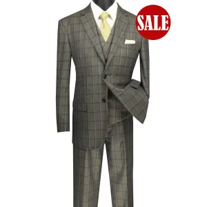 Luxurious Men's 3-Pieces Windowpane Suit Assorted Colors
