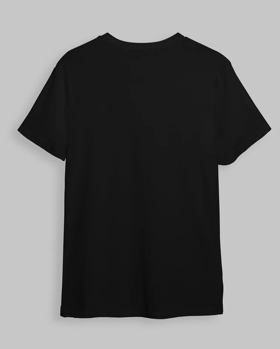 Maayon Solid Round Neck Black  T-Shirt