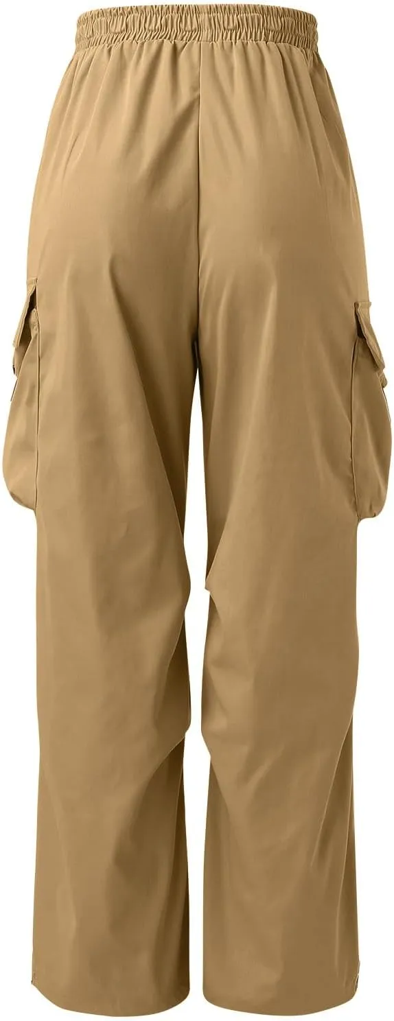 Men's Baggy Cargo Pants Casual Parachute Pant Cotton Loose Fit Harem Joggers with Multiple Pockets