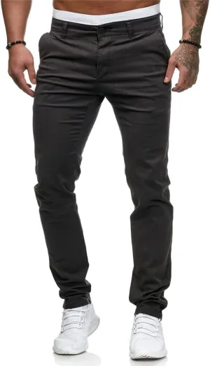 Mens Fashion Joggers Solid Color Trousers Casual Cotton Cargo Pants Loose Fit Hiking Pants Gym Sweatpants Overalls