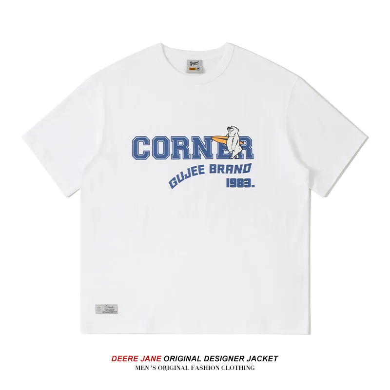 Men's T-Shirts Summer Short-Sleeved T-shirt Men's American Style Loose Versatile Casual