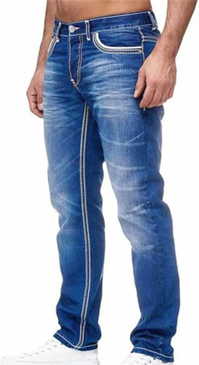 Men's Work Pants Classic Fit Stretch Buckle Zipper Straight Ripped Hole Solid Pants Casual Work Utility Trousers