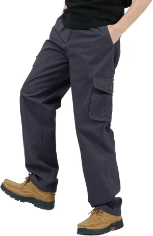 Mens Workout Cargo Sweatpants Drawstring Loose Waist Solid Color Pants Pocket Loose Fleece Casual Pants Men Fashion