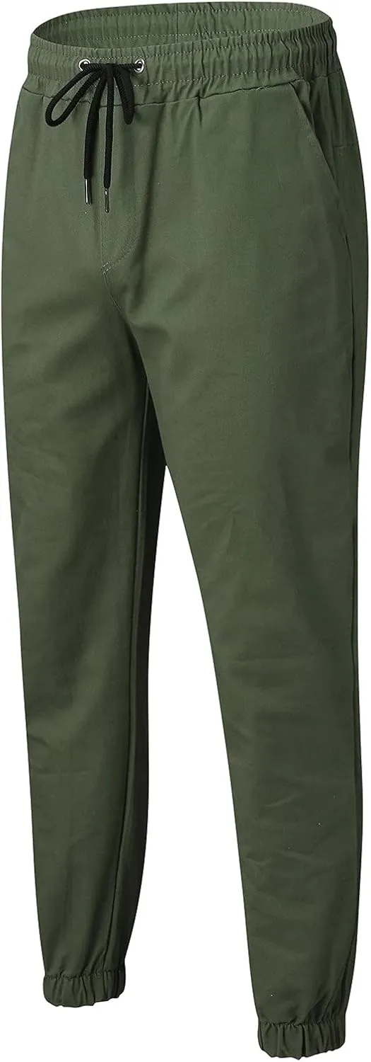 Mens Workout Cargo Sweatpants Pants Pockets Men's Pants Mens Active Athletic Sweatpants Fleece Open Bottom Drawstring