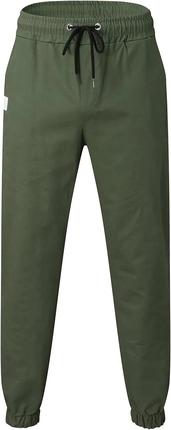 Mens Workout Cargo Sweatpants Pants Pockets Men's Pants Mens Active Athletic Sweatpants Fleece Open Bottom Drawstring