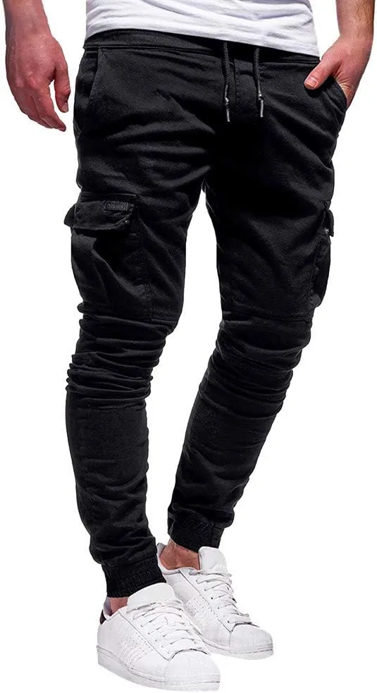 MIDOO Mens Cargo Pants with Pockets Casual Joggers Athletic Pants Flex Stretch Loose Straight Sweatpants Work Hiking Pants