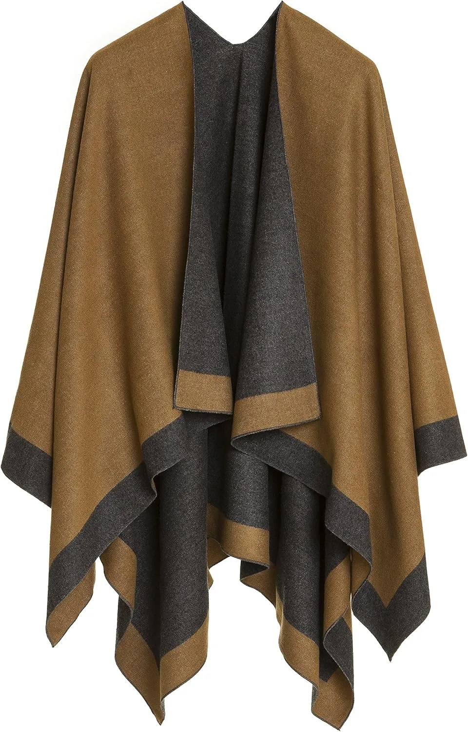 MIMOSITO Women's Shawl Wrap Poncho Ruana Cape Cardigan Sweater Open Front for Fall Winter