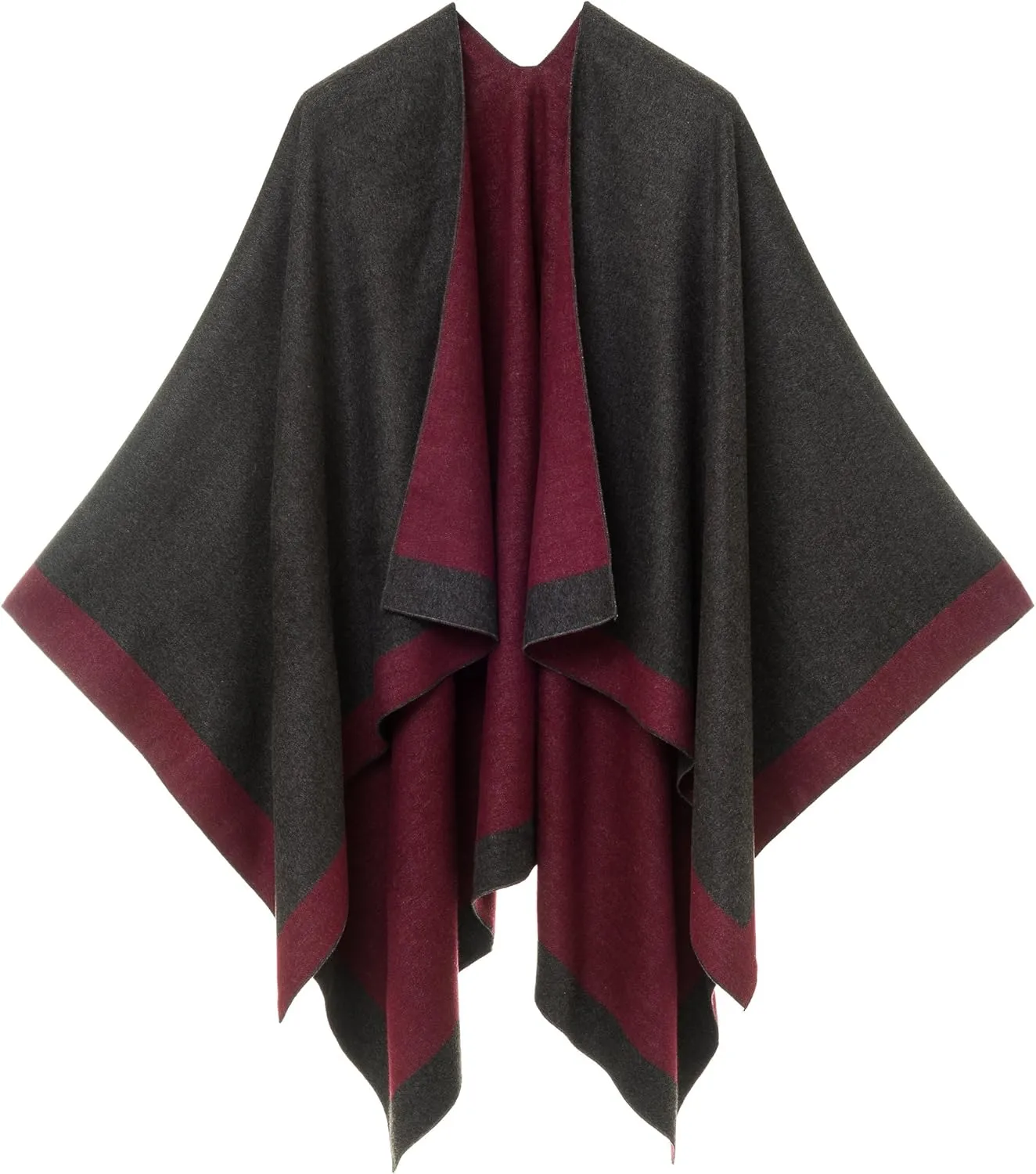 MIMOSITO Women's Shawl Wrap Poncho Ruana Cape Cardigan Sweater Open Front for Fall Winter