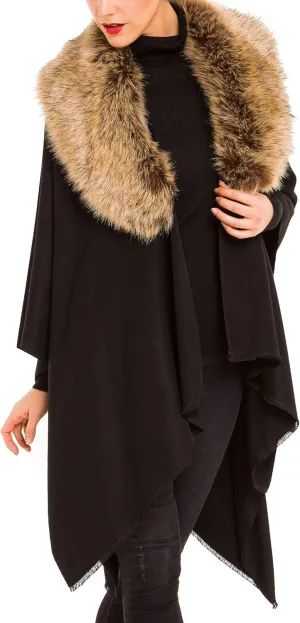 MIMOSITO Women's Shawl Wrap Poncho Ruana Cape Cardigan Sweater Open Front for Fall Winter