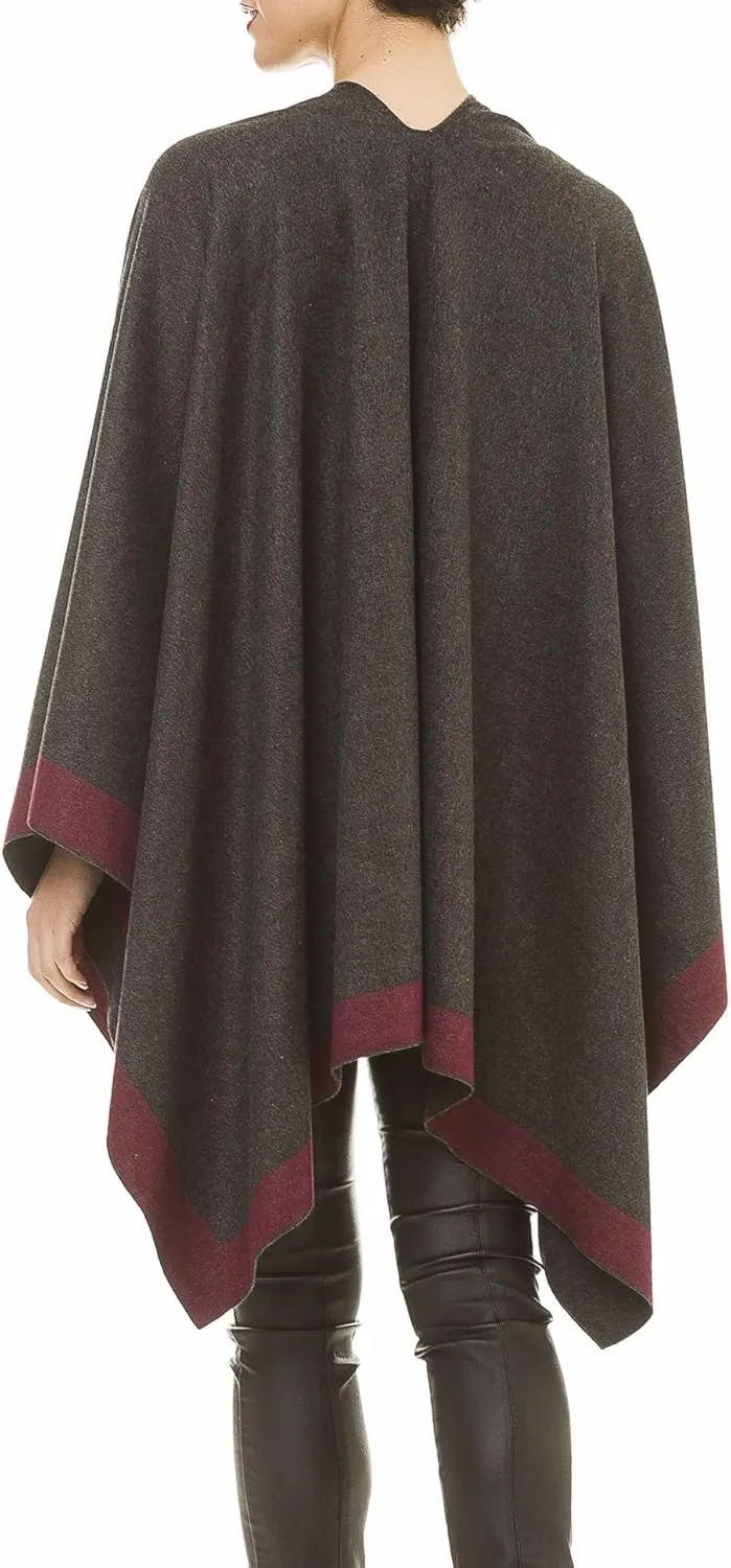 MIMOSITO Women's Shawl Wrap Poncho Ruana Cape Cardigan Sweater Open Front for Fall Winter