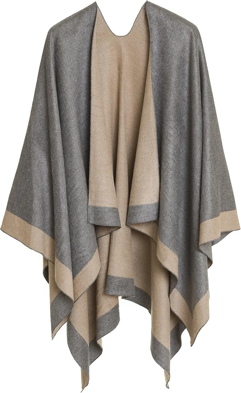 MIMOSITO Women's Shawl Wrap Poncho Ruana Cape Cardigan Sweater Open Front for Fall Winter