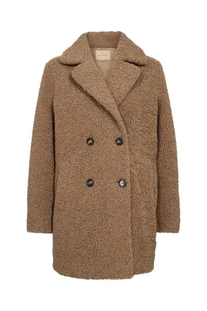 Mukite Teddy Doubled Breasted Coat - Desert Brown
