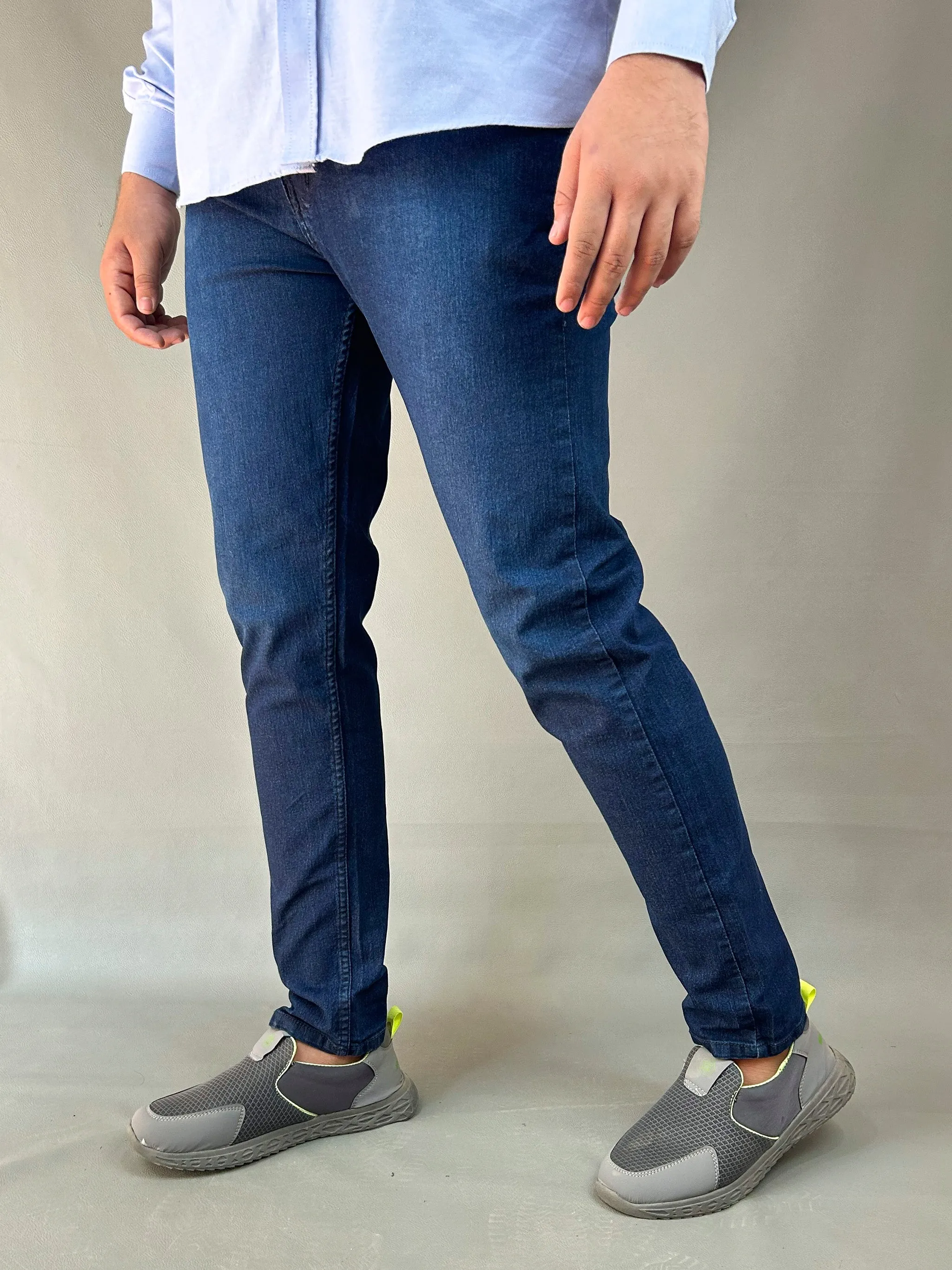 Navy Blue Regular Fit Stretchable Jeans For Men MDJ16