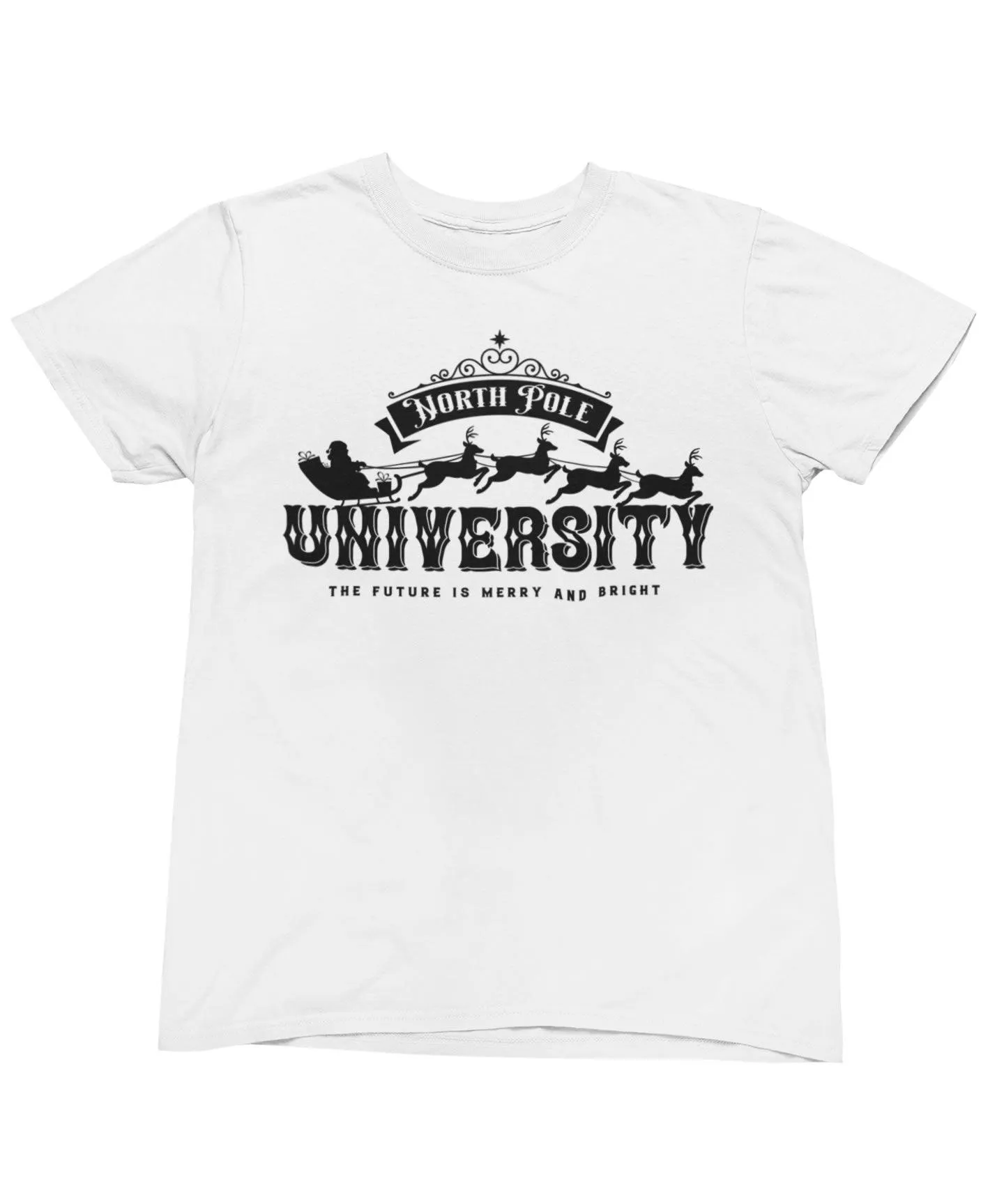 North Pole University Mono Christmas T-Shirt