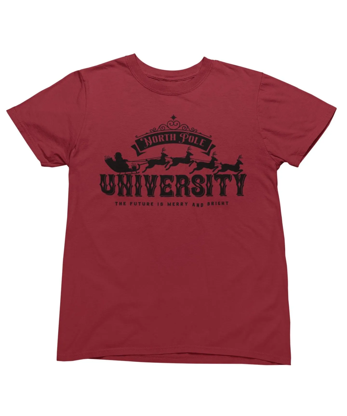 North Pole University Mono Christmas T-Shirt
