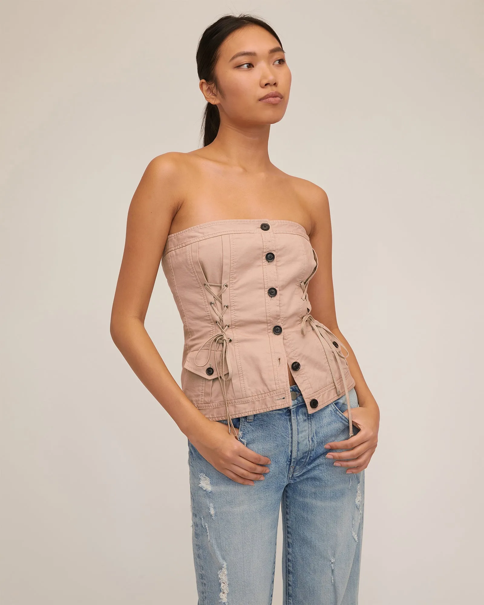 Oakley Canvas Lace Up Corset