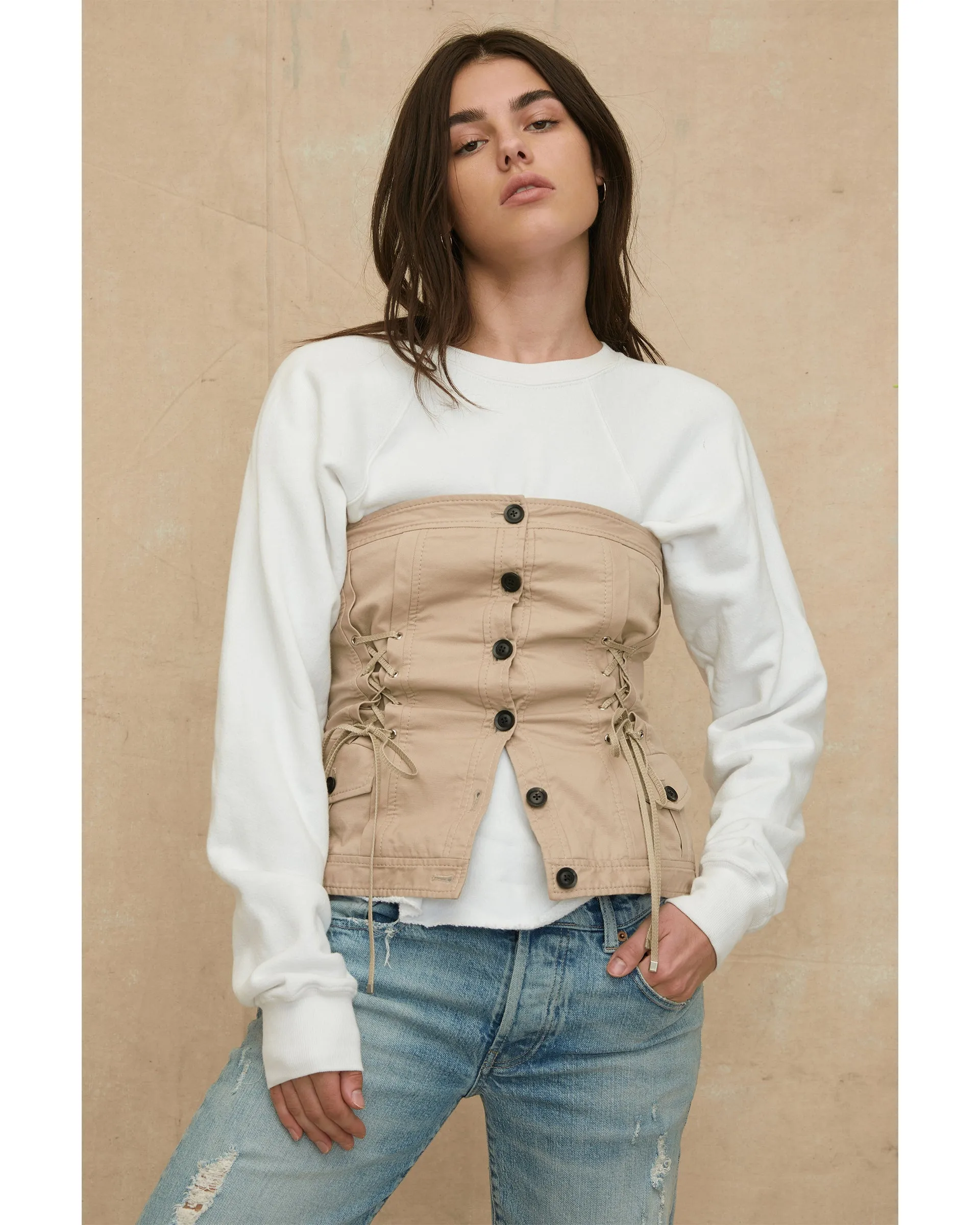 Oakley Canvas Lace Up Corset