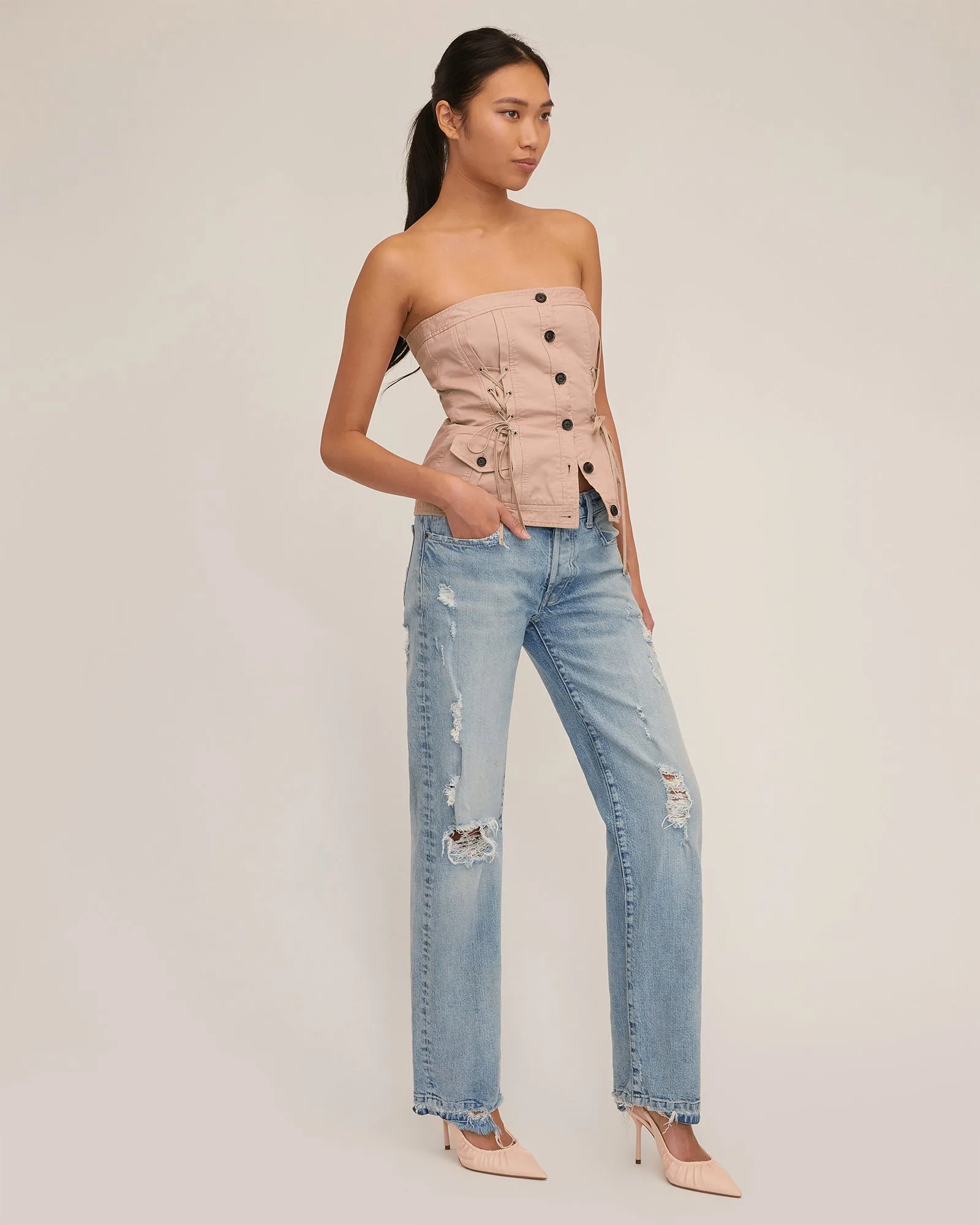Oakley Canvas Lace Up Corset