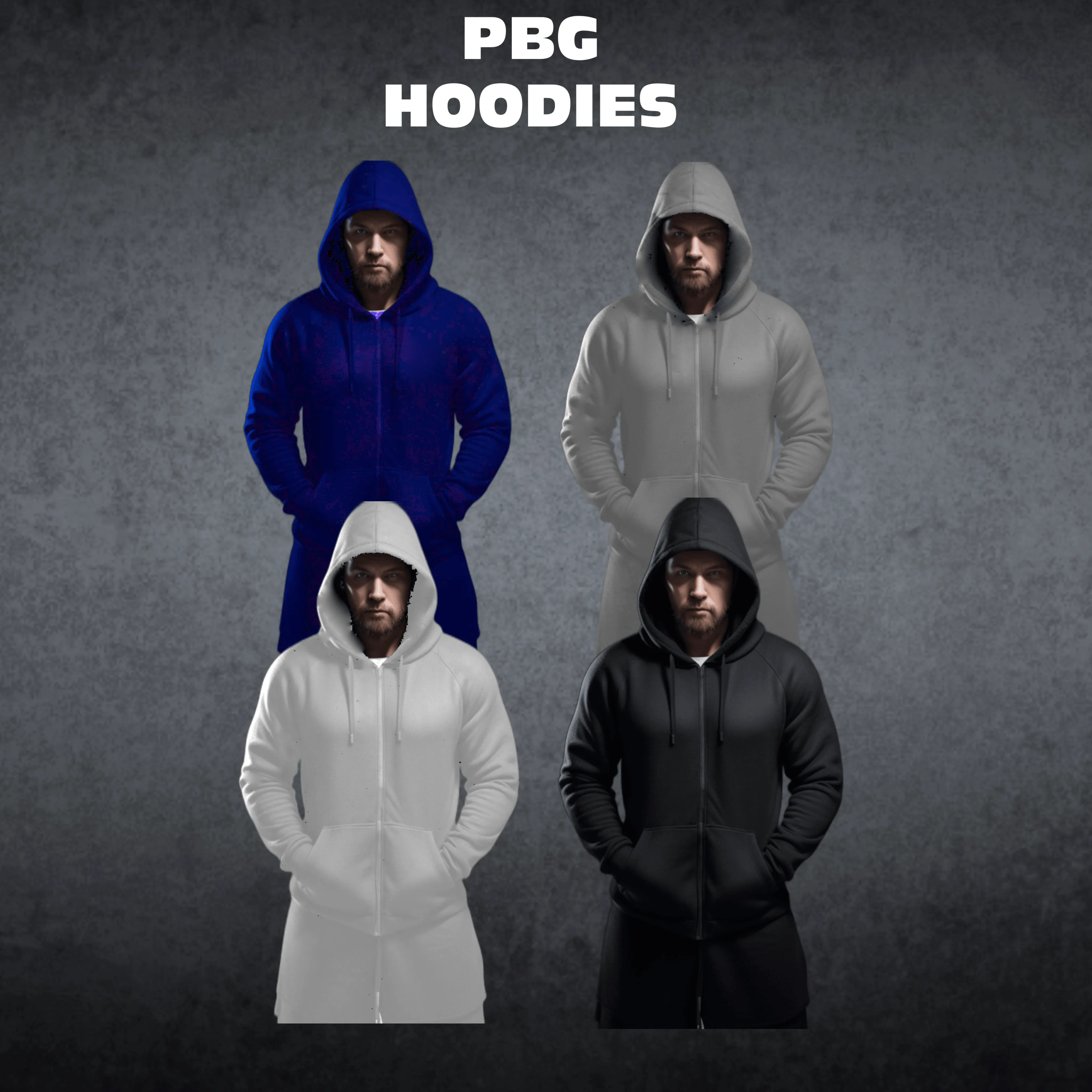 PBG Zip Up Hoodie Sweatshirts 2 Pair Assorted Big Pockets S-XL
