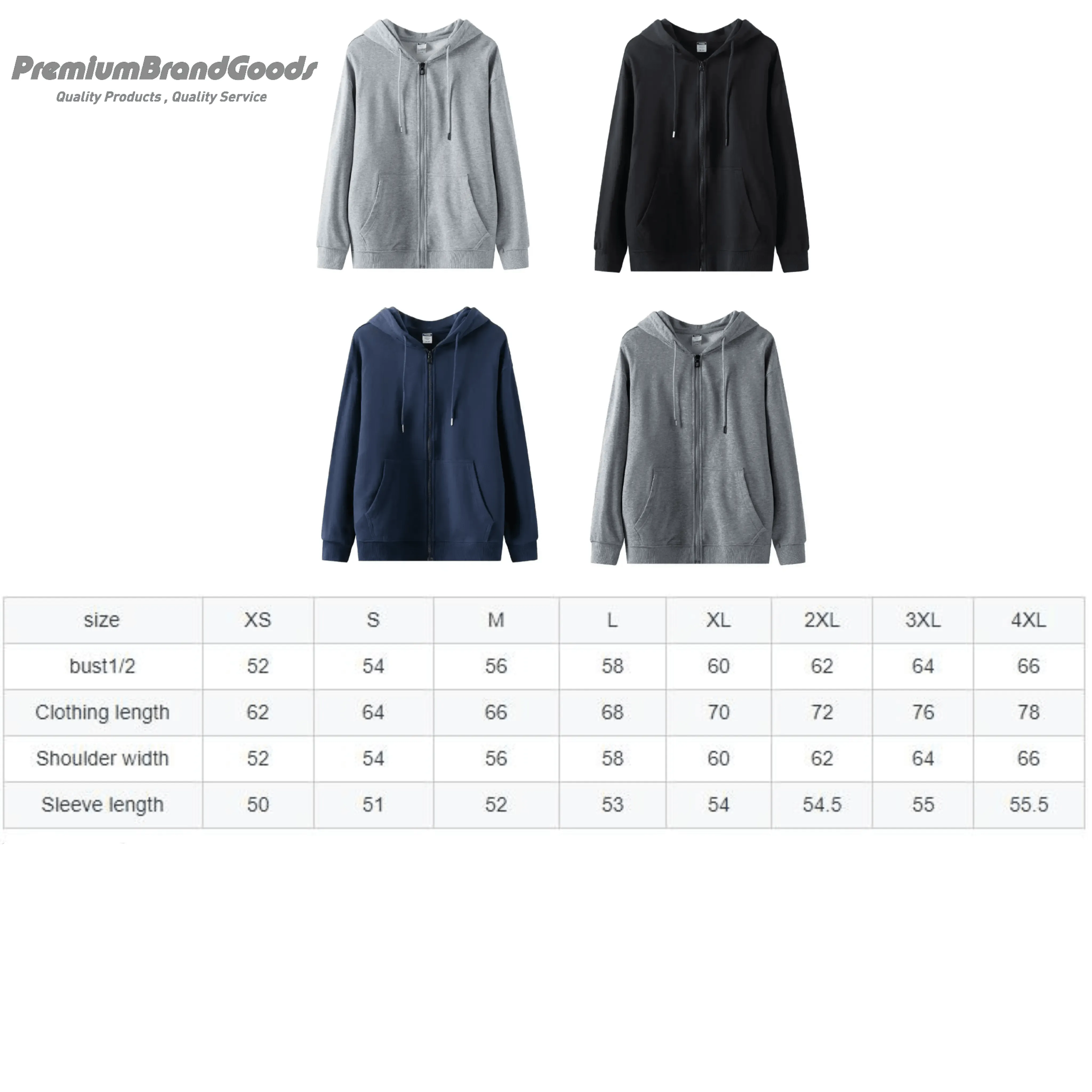 PBG Zip Up Hoodie Sweatshirts 2 Pair Assorted Big Pockets S-XL