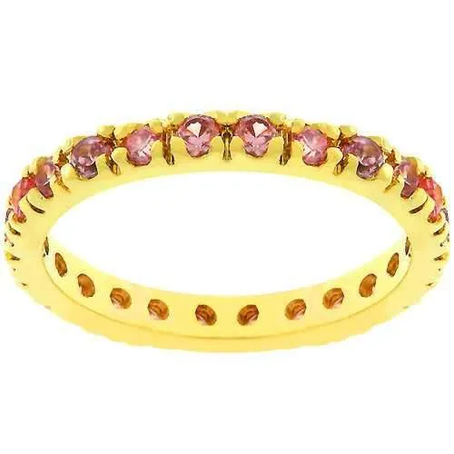Pink Cubic Zirconia Eternity Ring