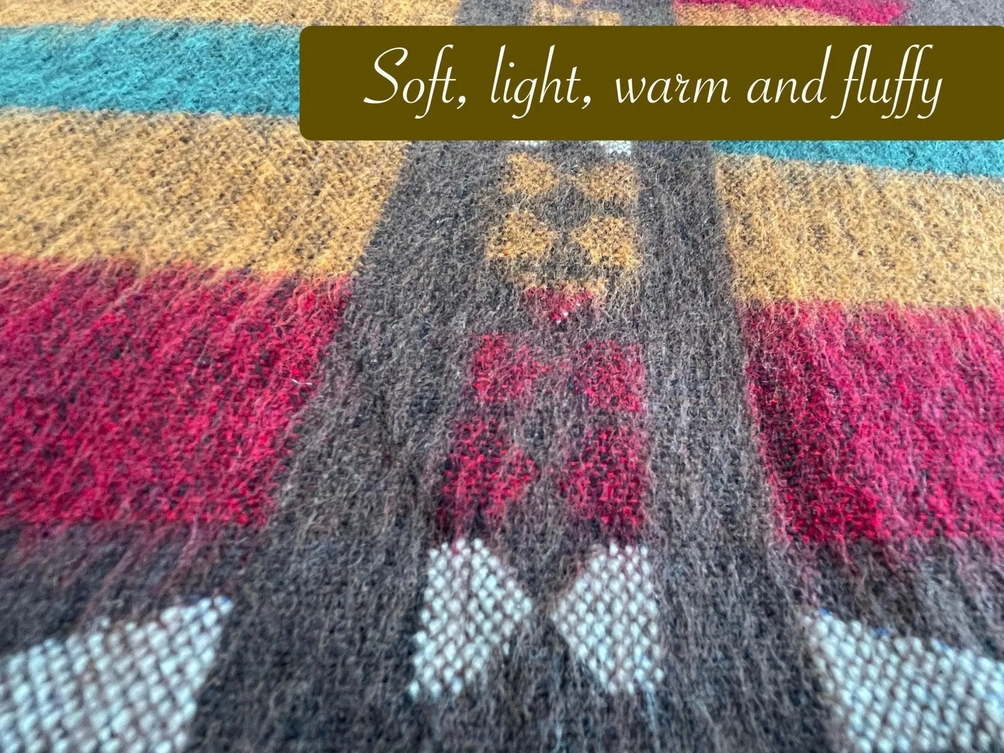 Poncho Hood Wool Brown